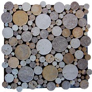 Travertine round mixed